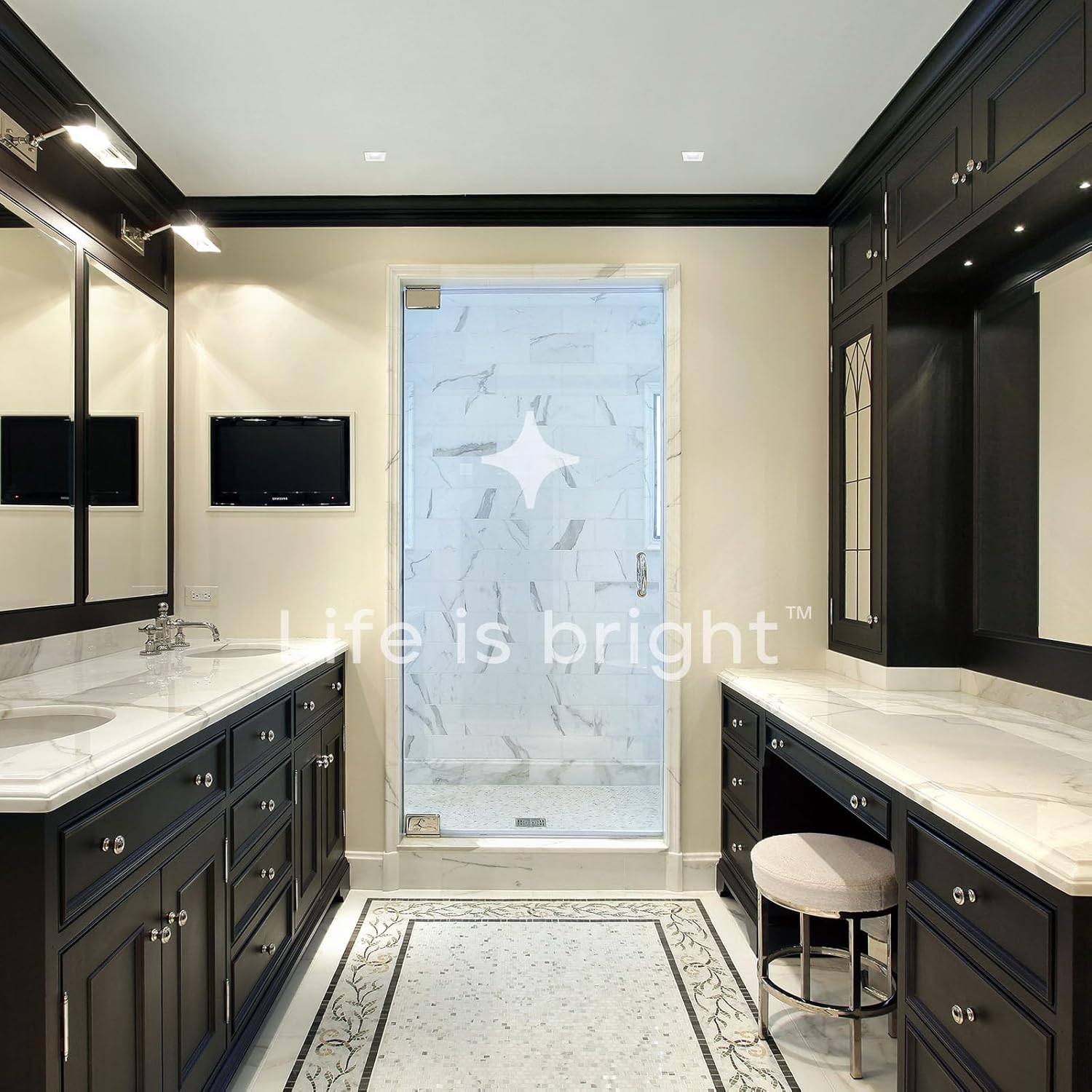 LUXRITE 4 Inch Square LED Recessed Ceiling Light with J-Box, CRI90, 12W, 5CCT Selectable 2700K/3000K/3500K/4000K/5000K, 1060 Lumens, Dimmable Canless Downlight, Wet Rated, IC Rated, ETL Listed