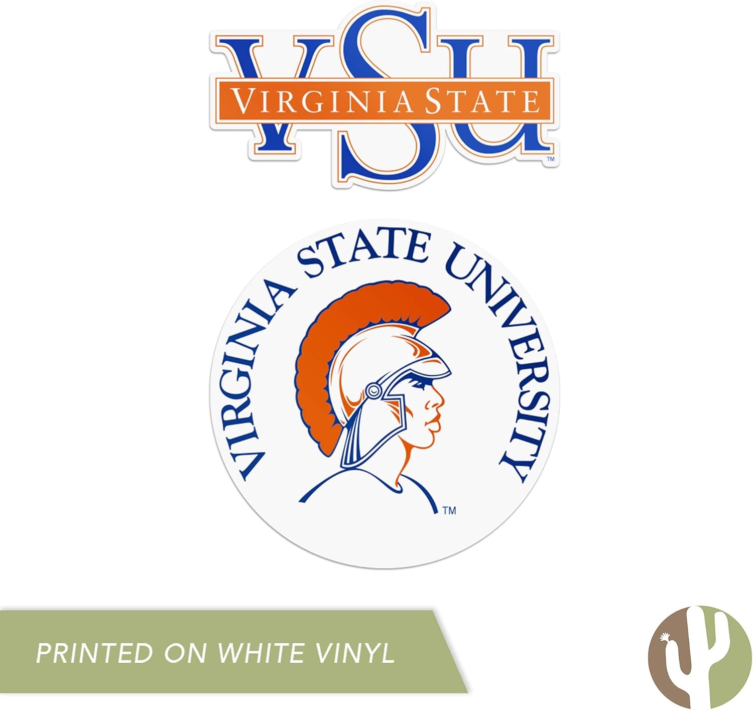 Desert Cactus Virginia State University Trojans VSU VState Sticker Vinyl Decal Laptop Water Bottle Car Scrapbook (4 Inch Set V1) - Image 6