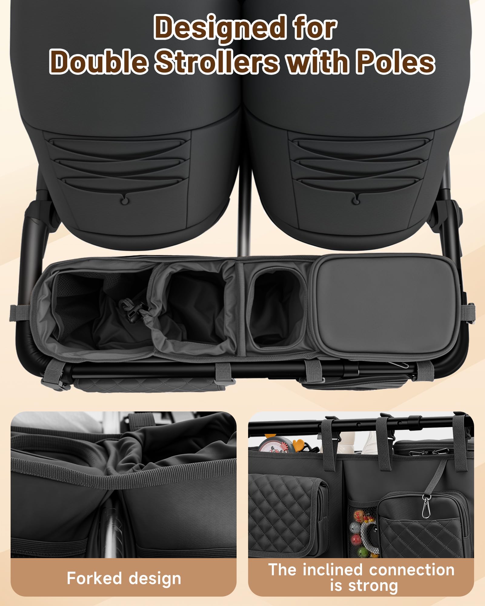 Bob Double Stroller Double Bag Universal Parent Console With