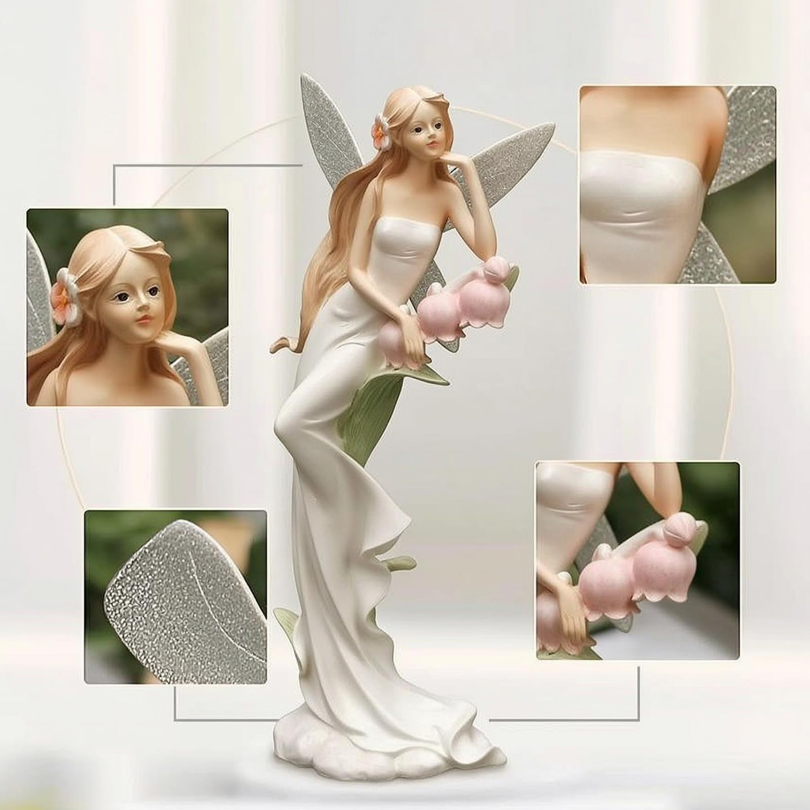 Fee mit Flügeln nostalgisch Feenfigur magisch Feenskulptur für Sammler, Garten, Eingangsbereich, 2023新款鸢尾仙女