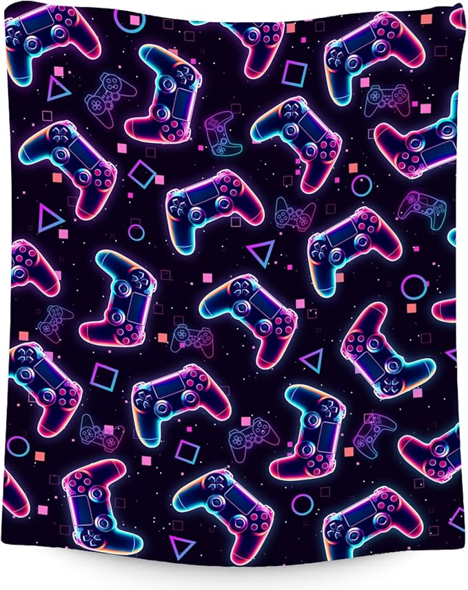 Gamer Blanket Gifts - Boys Blankets for Kids - 30x40 Inch Cozy Soft Cool Gaming Throw for Sofa