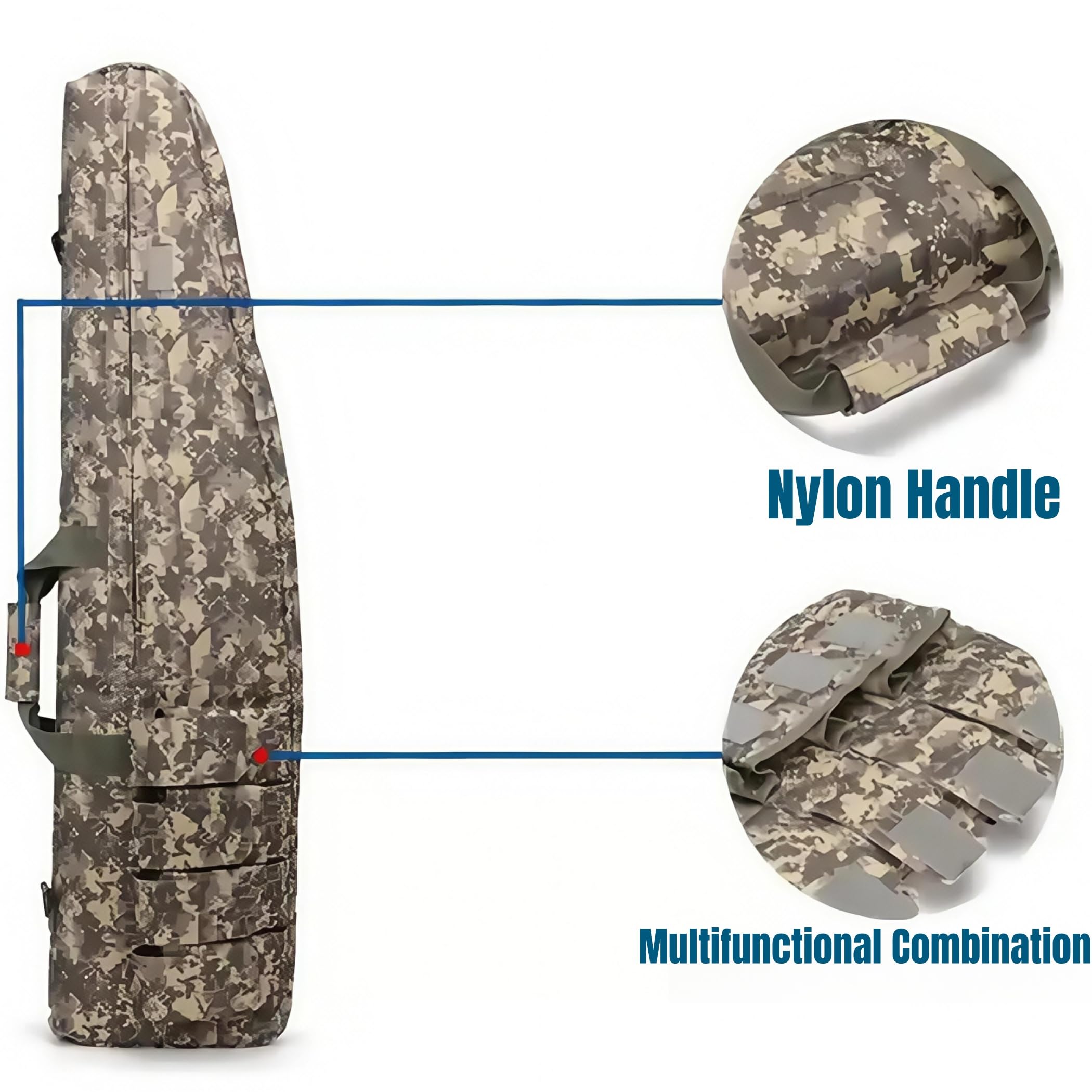 95cm Jeu de Guerre Militaire Sac de Pistolet Tactique Durable Antidérapant Résistant à l'eau Équipement de Chasse Pistolet à air comprimé Étui de Protection (5 Couleurs en Option)