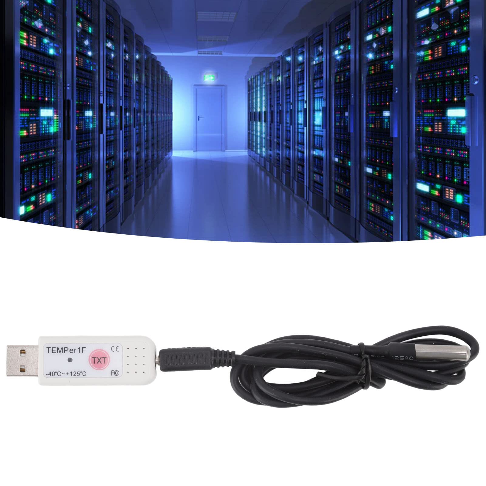 USB Thermometer, Waterdichte Externe Sonde Realtime Temperatuurcurveweergave Logfunctie Computer Thermometer Waarschuwingsinstelling Datalogger Voor Computerruimte Apotheek 3375756379
