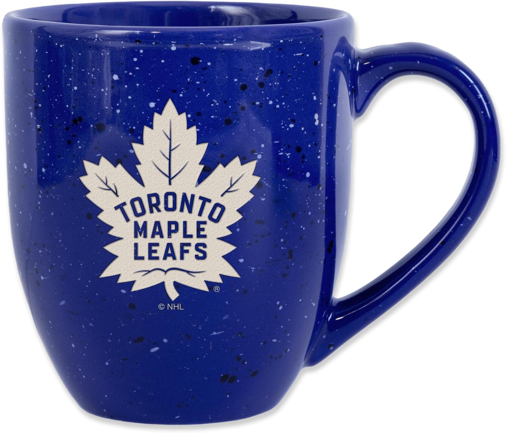 NHL Hockey Toronto Maple Leafs Royal 16 oz Team Color Laser Engraved Speckled Ceramic Coffee Mug