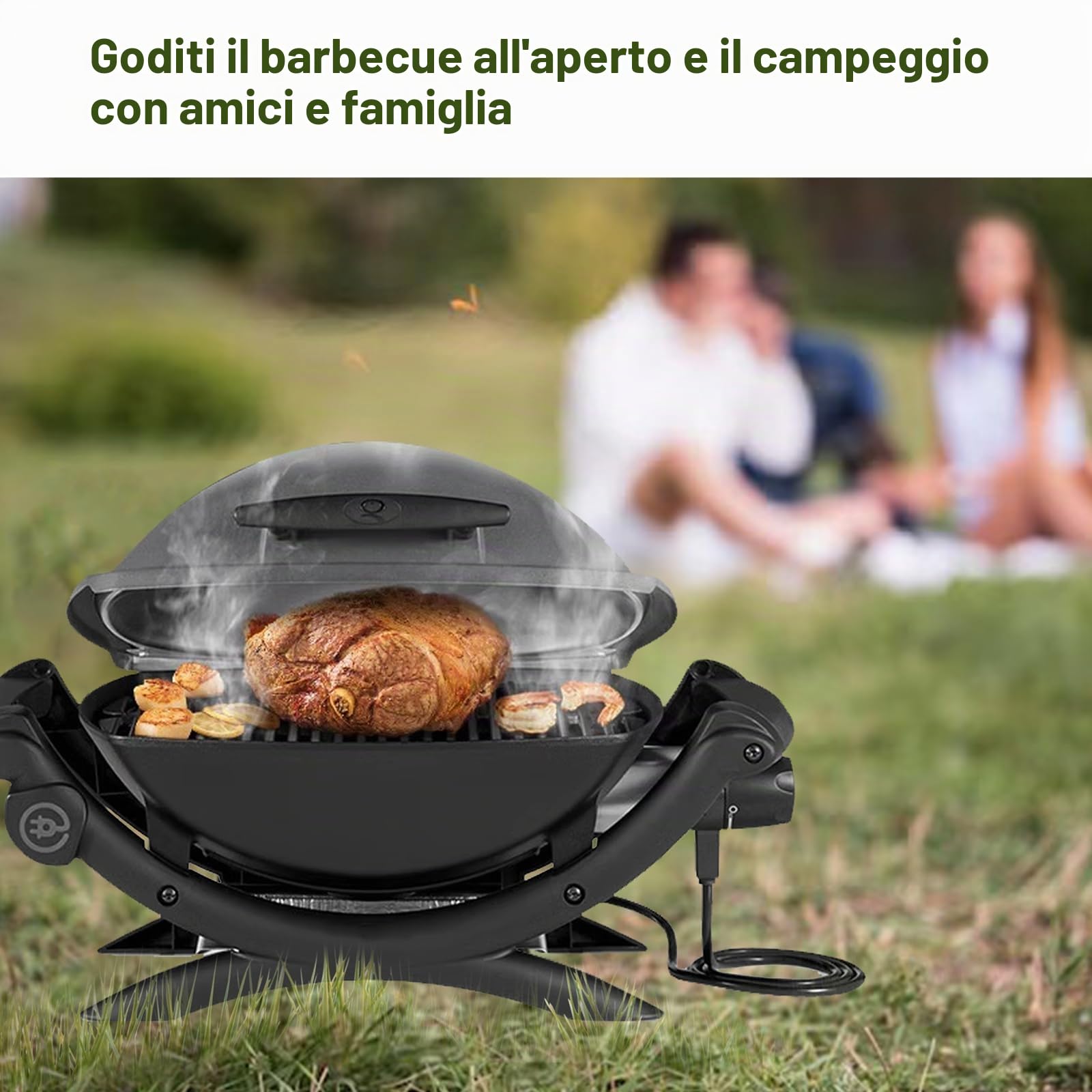 Elemento Riscaldante [Ricambio Originale] per Barbecue Elettrico Q140/Q1400 | 66631 - Elementi Riscaldanti per Barbecue Q140 Q1400, Elemento Riscaldante 66631 per Barbecue Elettrico, 230V 2200W