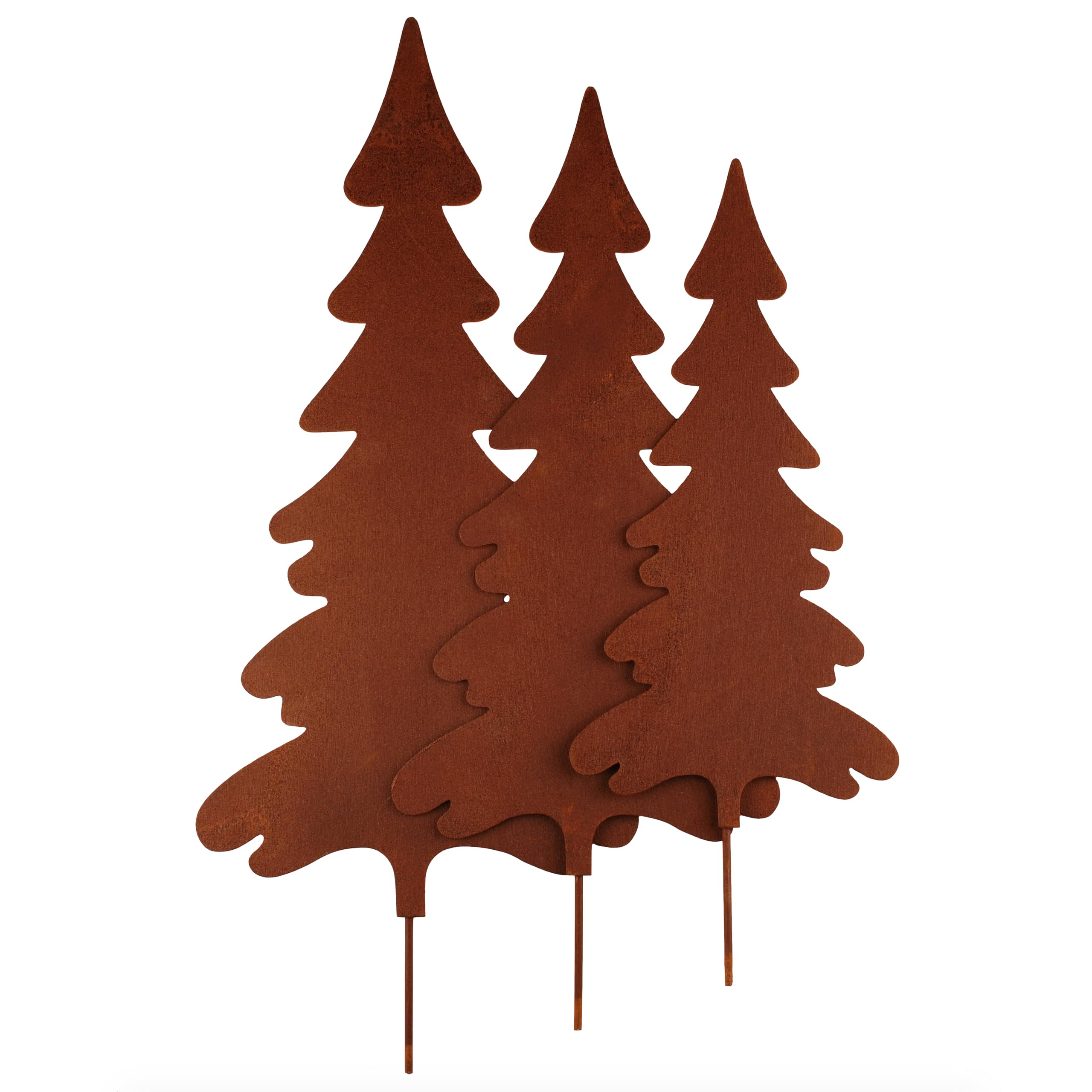 Saremo Weihnachtsbaum-Deko Auf Stab – 80 Cm Gartenstecker Im Edelrost-Look