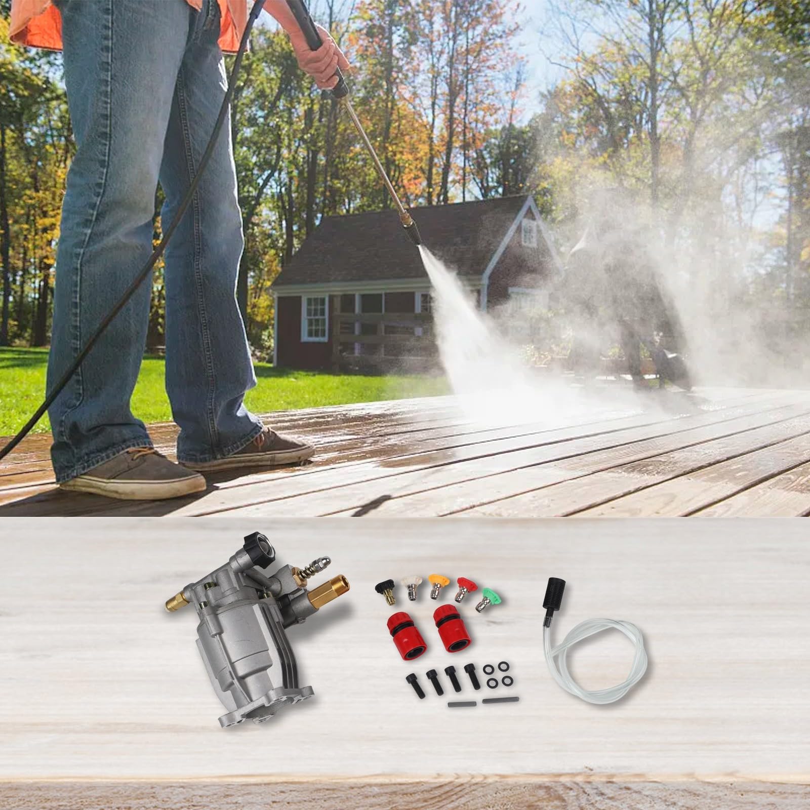 Alluminio 2750 PSI Pressione per Pompa Rondella P170, 3/4 Pollici 2.5 GPM con 5 Ugelli Compatibile con GC190 90028 90029 MSH3125