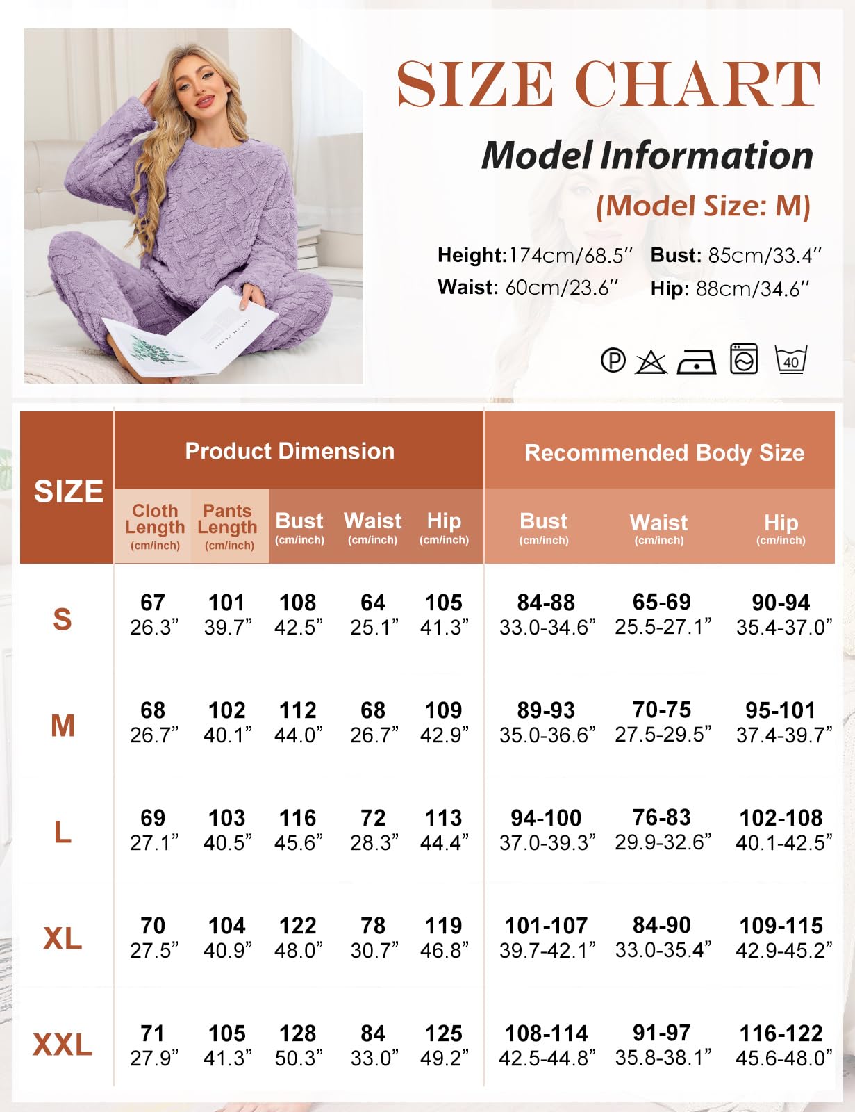 UMIPUBO Pigiama Donna Invernale Set Caldo Pile Pigiami Due Pezzi Morbido Manica Lunga Pantalone Lungo Abbigliamento da Casa Indumenti da Notte Lounge Sleepwear con Due Tasche