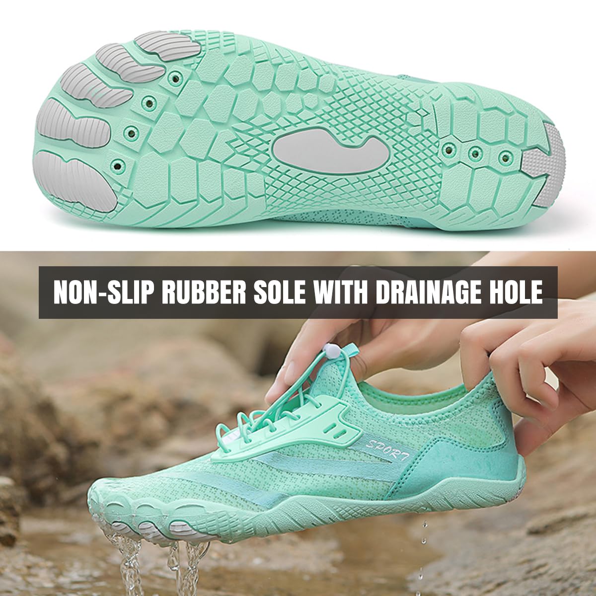 Scarpe da Immersione per Spiaggia Mare Snorkel Scarpe da Scoglio Scarpe Barefoot Scarpe da Mare Scarpette da Bagno Donna Uomo