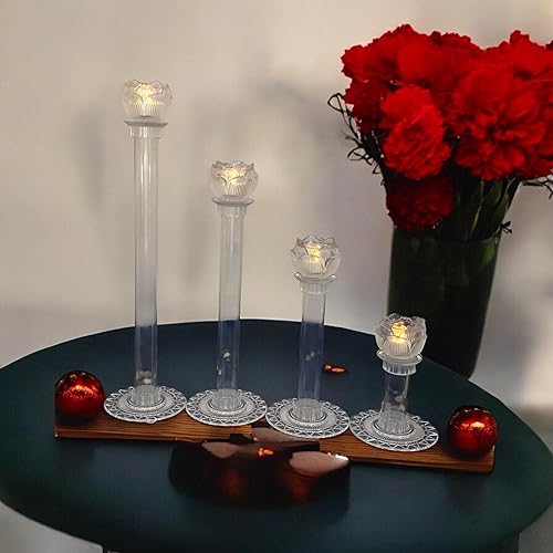 Miniatura 4 de Decoración de tartas Portavelas Soporte de vidrio votivo Set 4 niveles (Sku-EW4CTR)