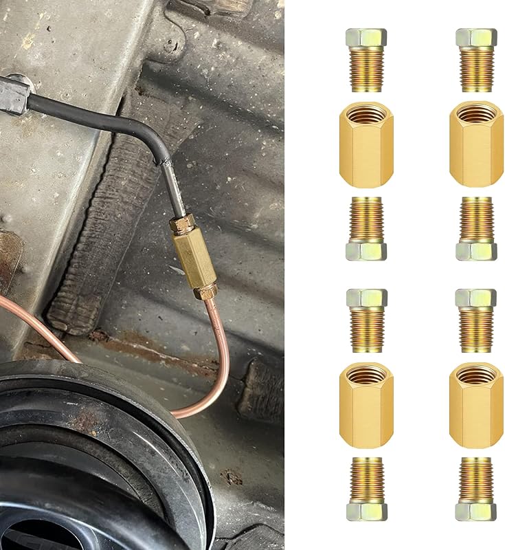 Kit de conexões para linha de freio Tecledsn 3/8-24 para tubo de 3/16" – 4 uniões e 8 porcas
