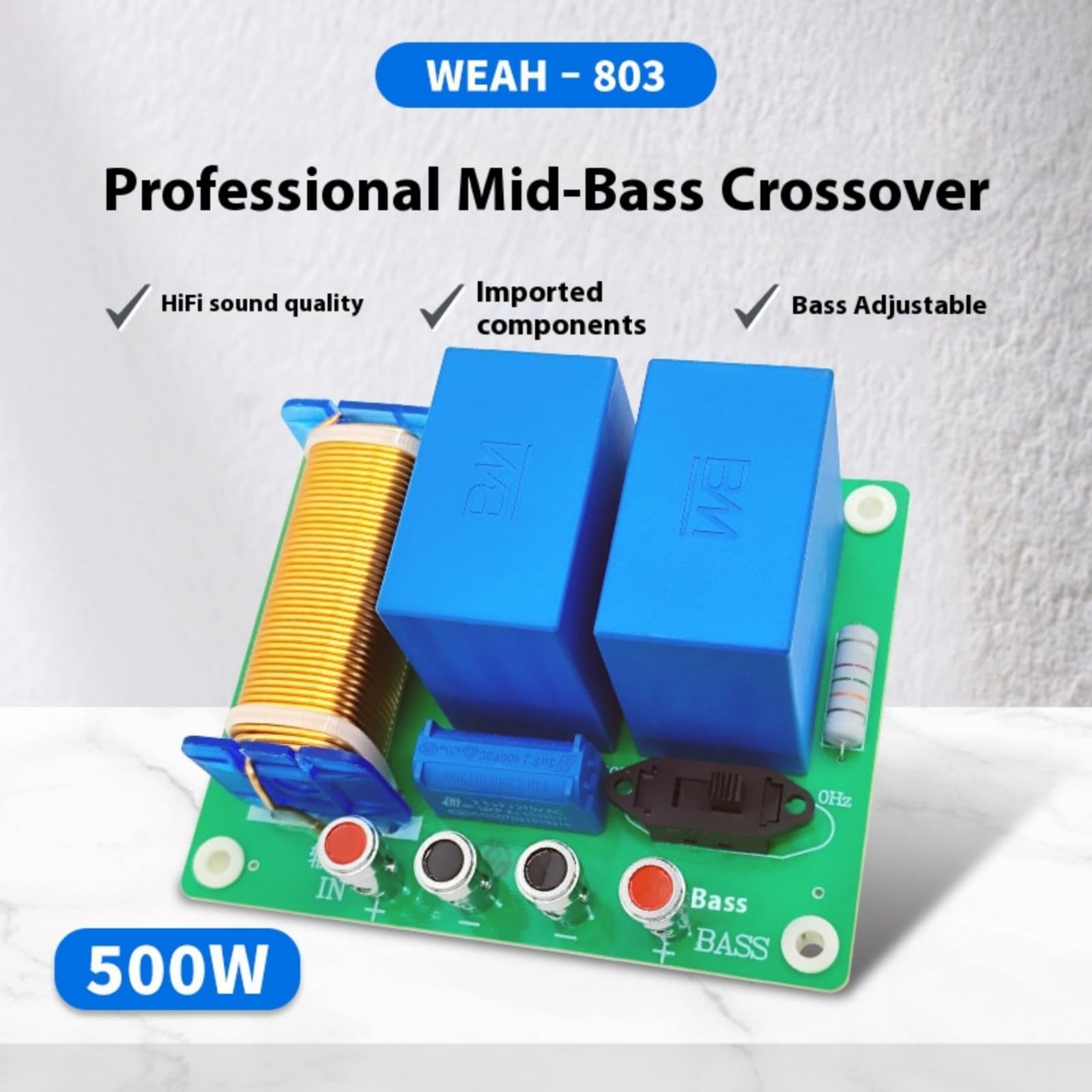 500W Suono Altoparlante Crossover Midrange Bass Crossover Divisore frequenza Home Altoparlante Filtro Divisore frequenza Regolabile