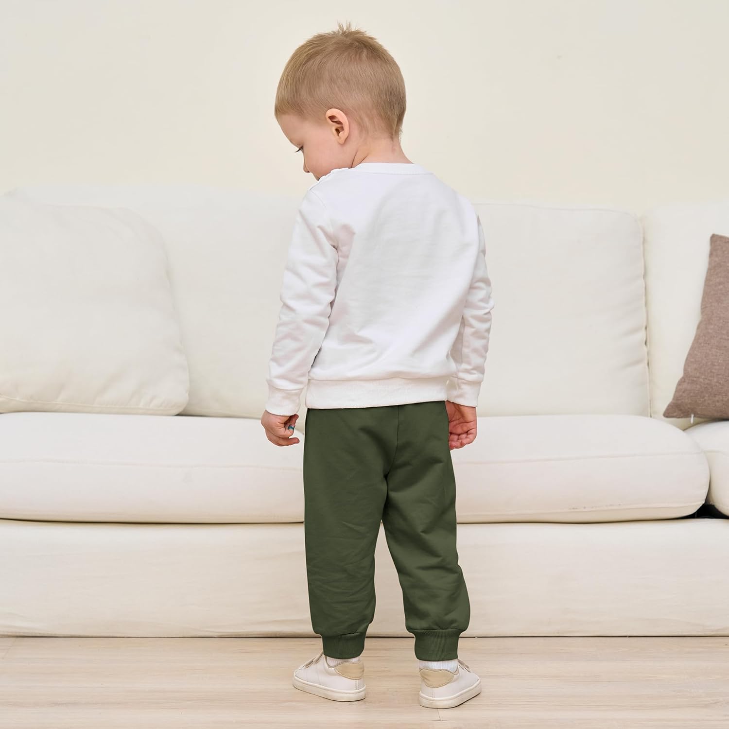 DREAM BUS 2 Pack Toddler Boy Pants with Pockets Baby and Toddler Jogger Pants, Cotton Sweatpants for 9 Months - 4T - Image 3