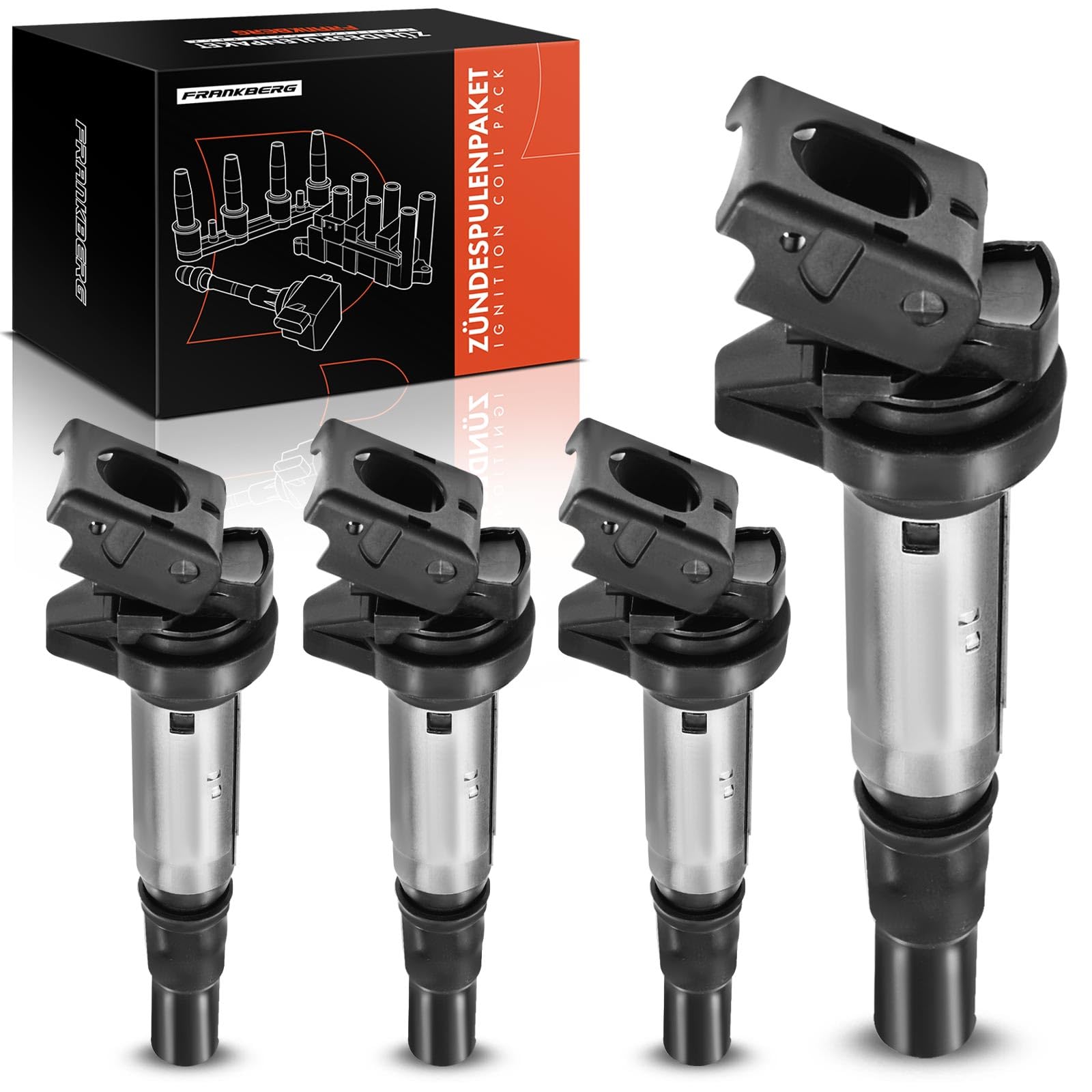 Frankberg 4x Zündspule Kompatibel mit 1er 3er M-i-n-i Berlingo C3 C4 C5 DS3 DS4 DS5 2008 5008 207 208 308 508 Partner RCZ 1.4L 1.6L. Benzin 2006-Heute 12137575010
