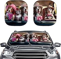 Vista 26 de Mumeson Parasol de dos piezas para parabrisas de automóvil de noche estrellada, parasol para rayos UV y reflector de calor para casi vehículos