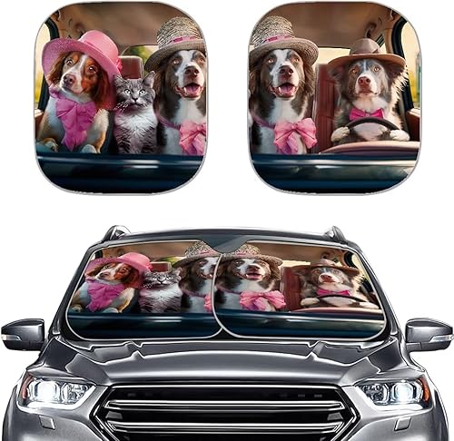 Miniatura 26 de Mumeson Parasol de dos piezas para parabrisas de automóvil de noche estrellada, parasol para rayos UV y reflector de calor para casi vehículos