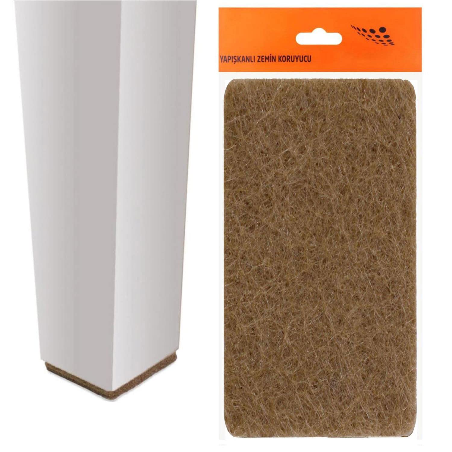 Badem10 Nobel Masa Sandalye Parke Zemin Koruyucu Keçe Yapışkanlı Dikdörtgen 240X120 mm