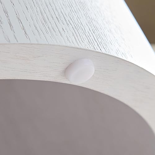 Miniatura 118 de kevinplus Juego de 2 mesas auxiliares pequeñas blancas para sala de estar, mesa auxiliar redonda de madera para dormitorio, oficina, sin montaje