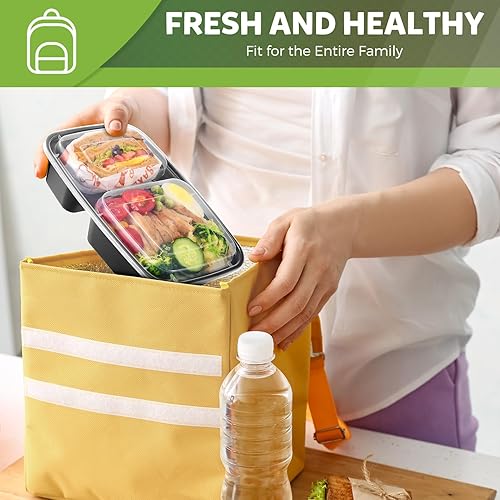 Miniatura 8 de Glotoch - Paquete de 50 recipientes de preparación de comidas de 32 onzas aptas para microondas, recipientes extra grandes y gruesos para