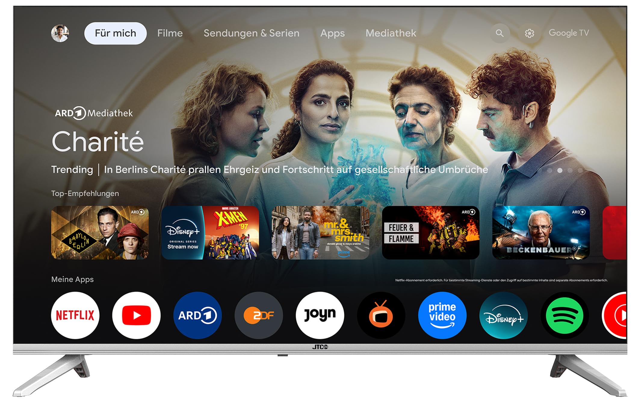 32" (32 Zoll/80 cm) QLED Smart TV/Fernseher JTCSQ32H39330G, Google TV, Android OS, Play Store, Google Sprachsteuerung, Triple Tuner, Bluetooth