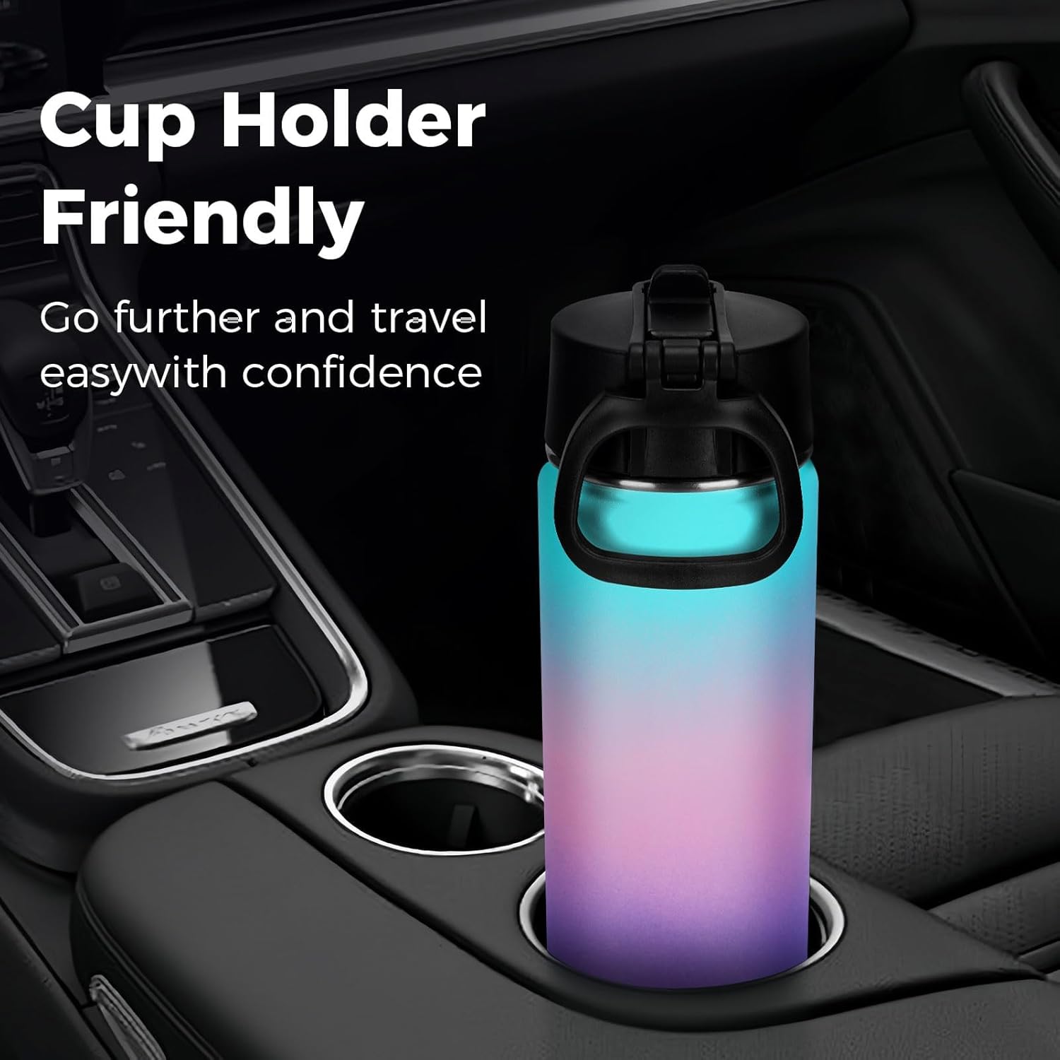 Neihepal 22 oz Insulated Water Bottles Bulk, Double Walled Vacuum Stainless Steel Water Bottle Multipack with Leak Proof Straw Lid for Men, Adults, Kids, Gym, Sports (Assorted,4 Pack) - Image 6