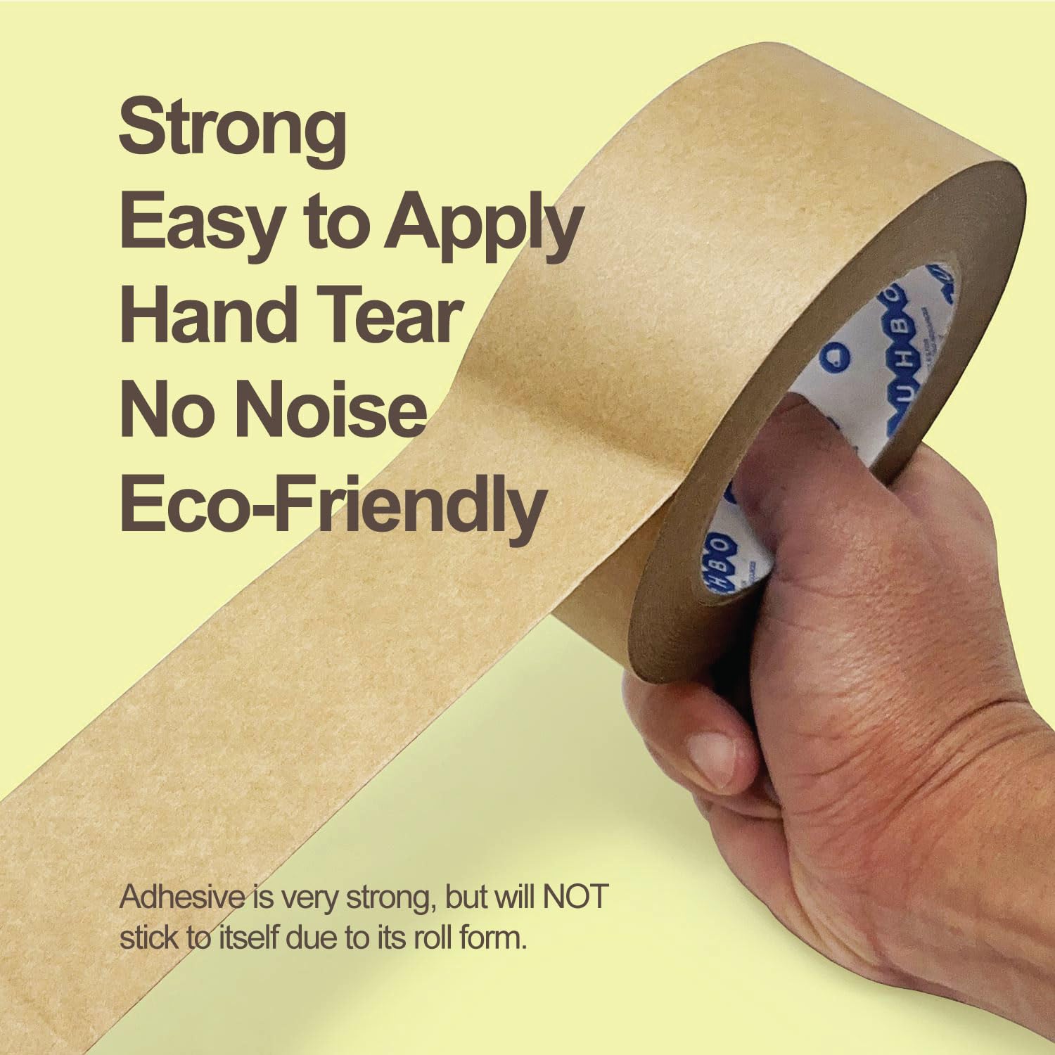 Buhbo Brown Kraft Paper Packing Tape, Heavy Duty Moving Tape for Box & Carton Shipping, Sealing, Masking Craft Tape, 2 inch x 55 Yards (6 Roll Pack)