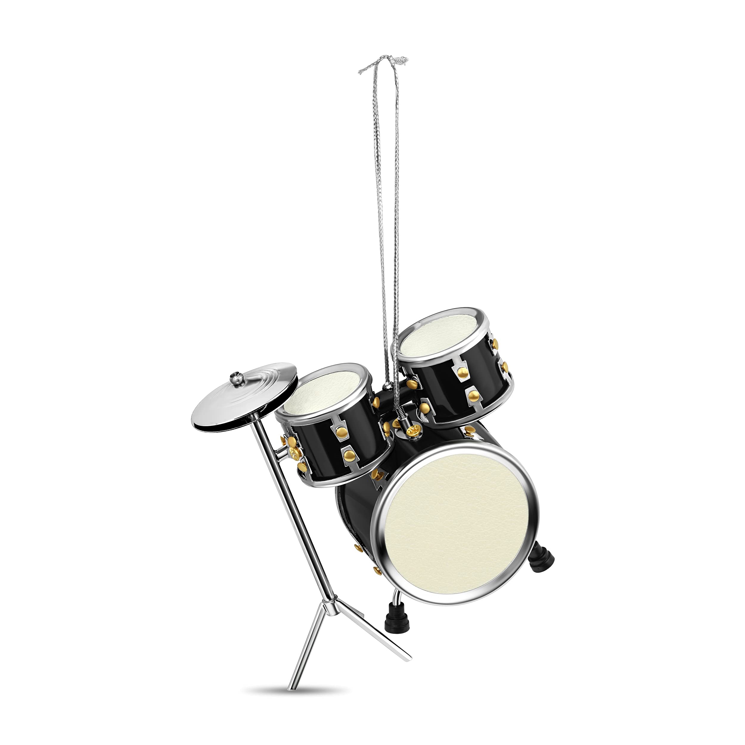 Schwarzes Trommel-Set zum Aufhängen, Ornament, Musikinstrument, Ornament, 8,9 cm