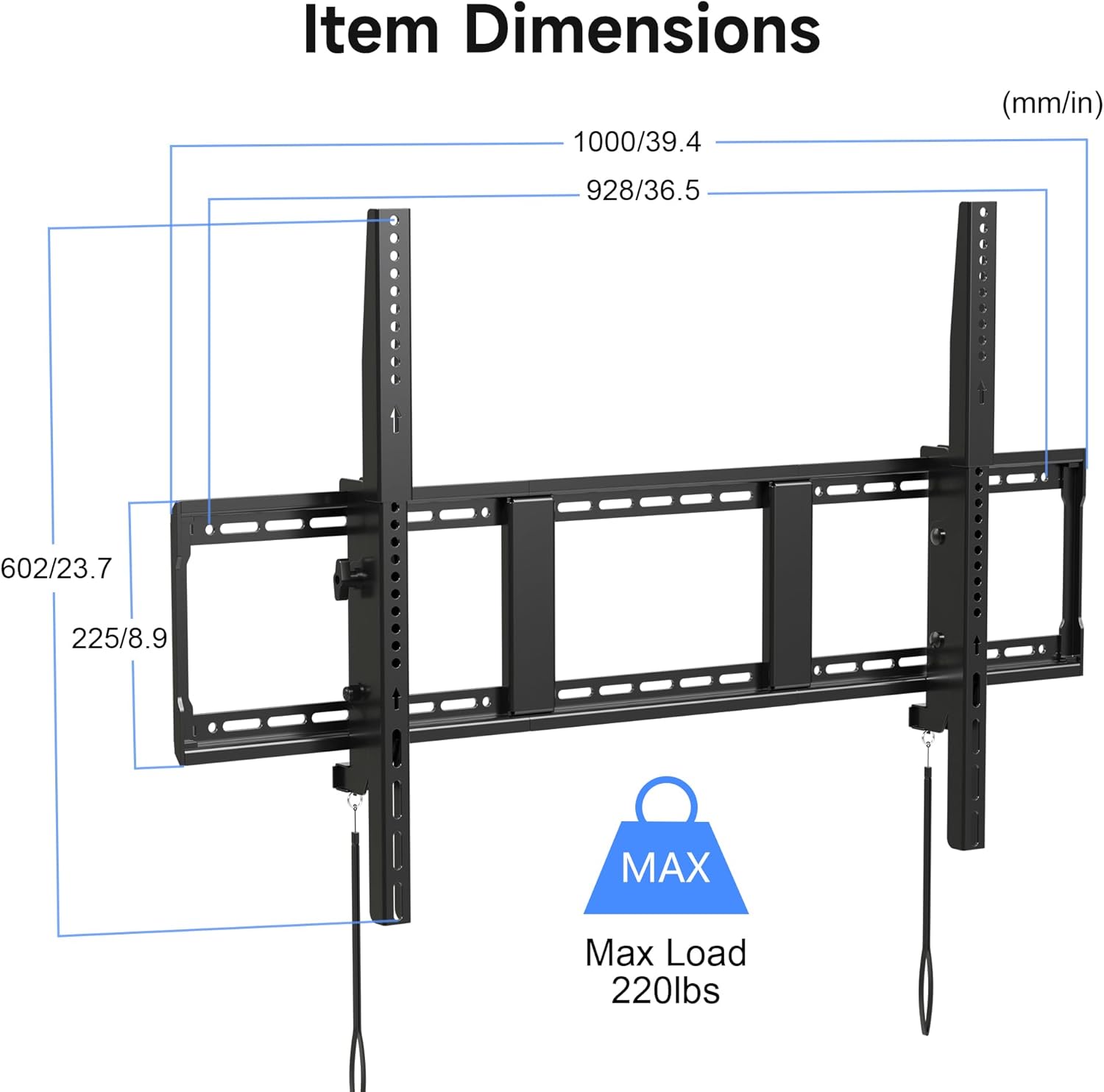 Suptek Heavy Duty Tilt TV Wall Mount for 55-100" Screens – 220Lbs, Adjustable Tilt, Fits 3 Studs of 16" and 2 Studs of 18" or 24", VESA 900x600mm, Universal for LED/OLED/LCD TVs, MT9