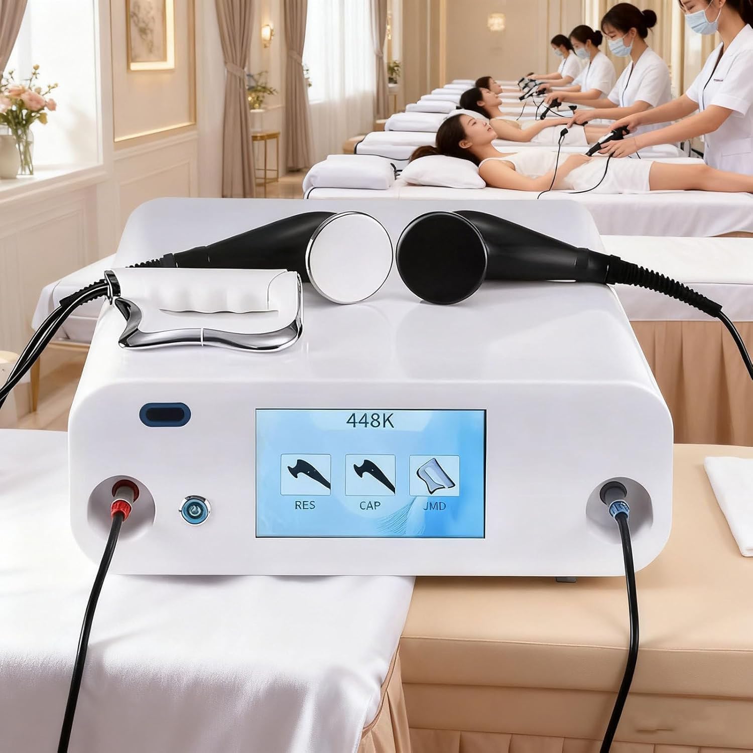Terapia Tecar Portatile a 448 KHz,Terapia Tecar RES/cap 448K,apparecchiatura estetica per la Perdita di Peso utilizzata per Il rassodamento della Pelle nei Centri estetici