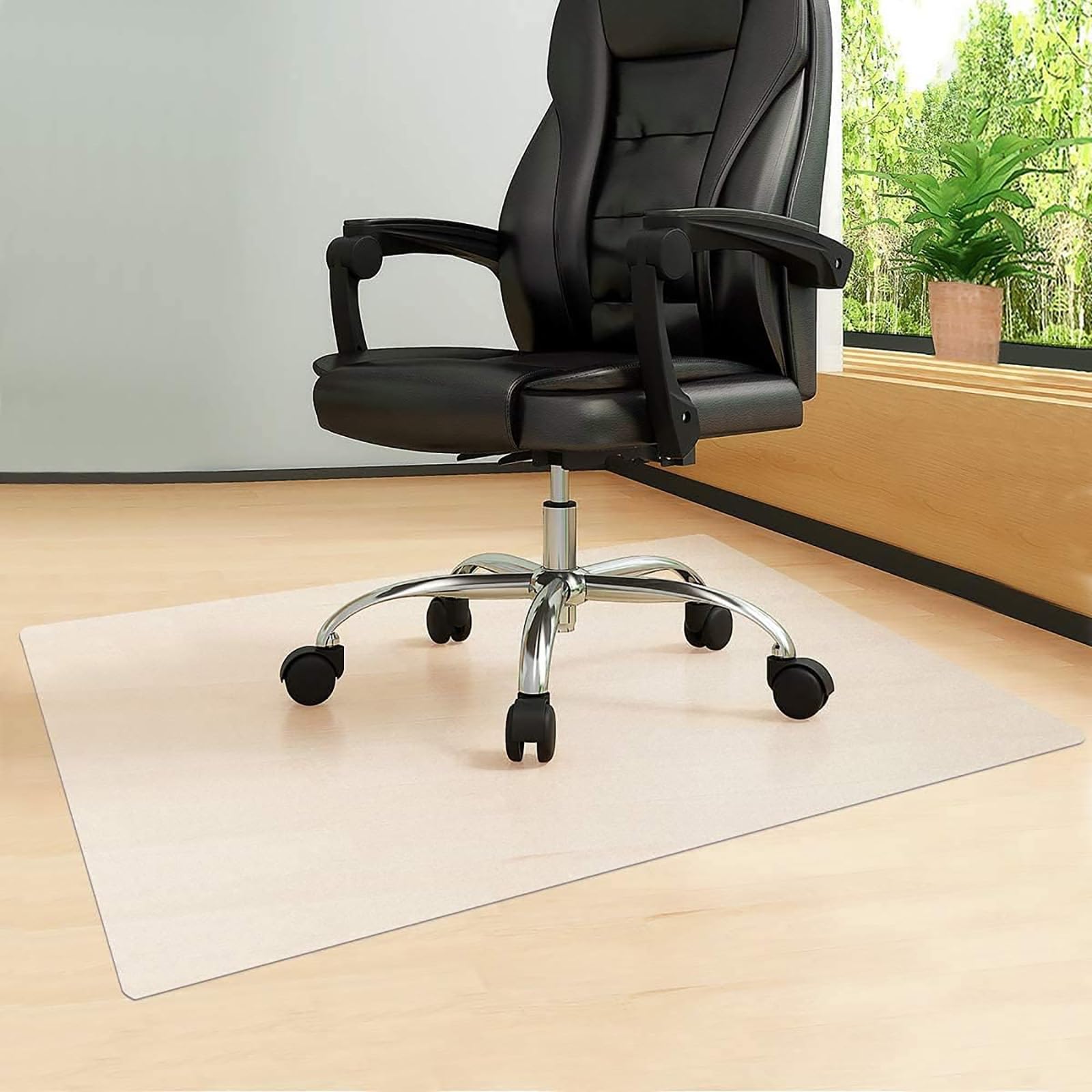 Clear Office Chair Mat for Hardwood Floors PVC Transparent Floor Protector Desk Chair Mat for Rolling Chairs 1