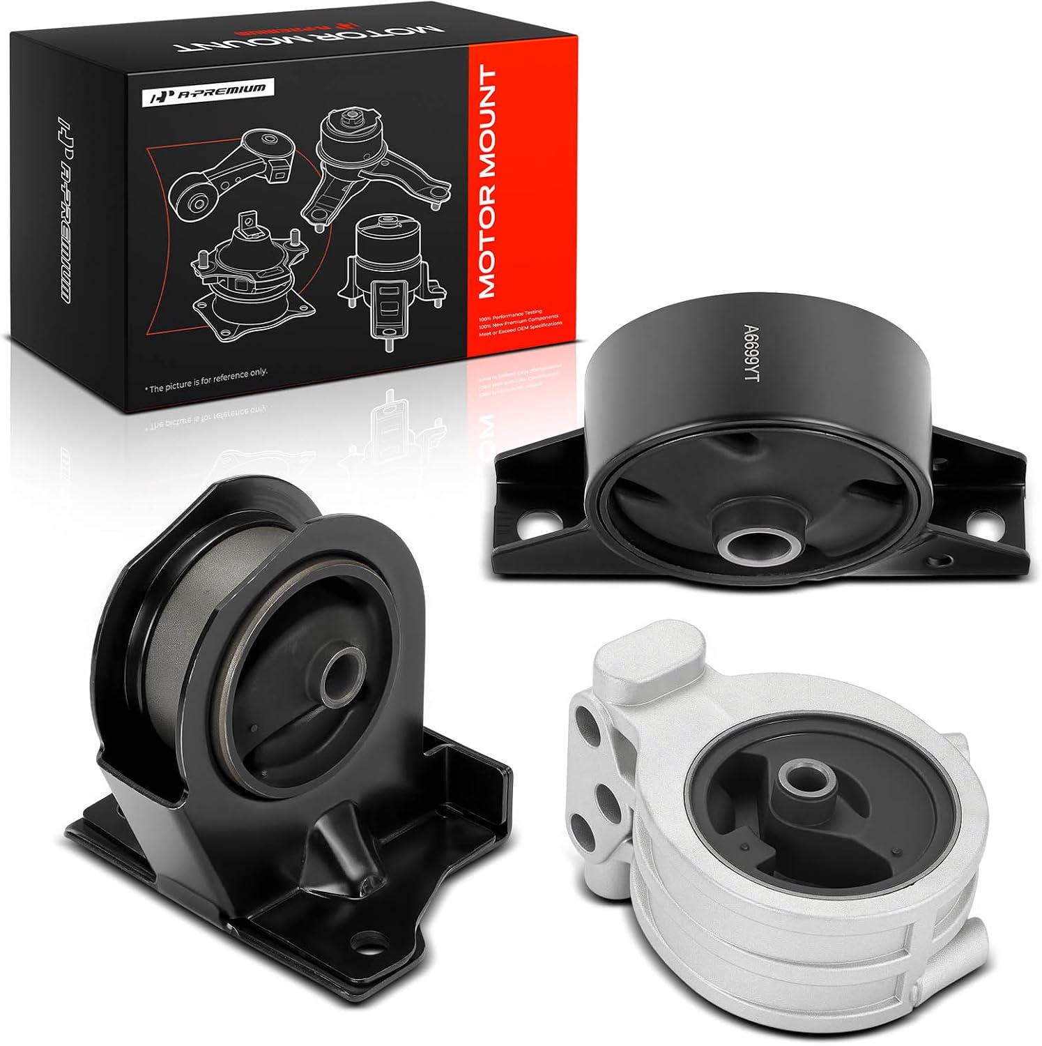 A-Premium 3PCS Engine Motor Mount Kit Compatible with Chrysler Sebring 2001-2005 & Mitsubishi Eclipse 2000-2005, Galant 1999-2003 & Dodge Stratus 2001-2005, 2.4L