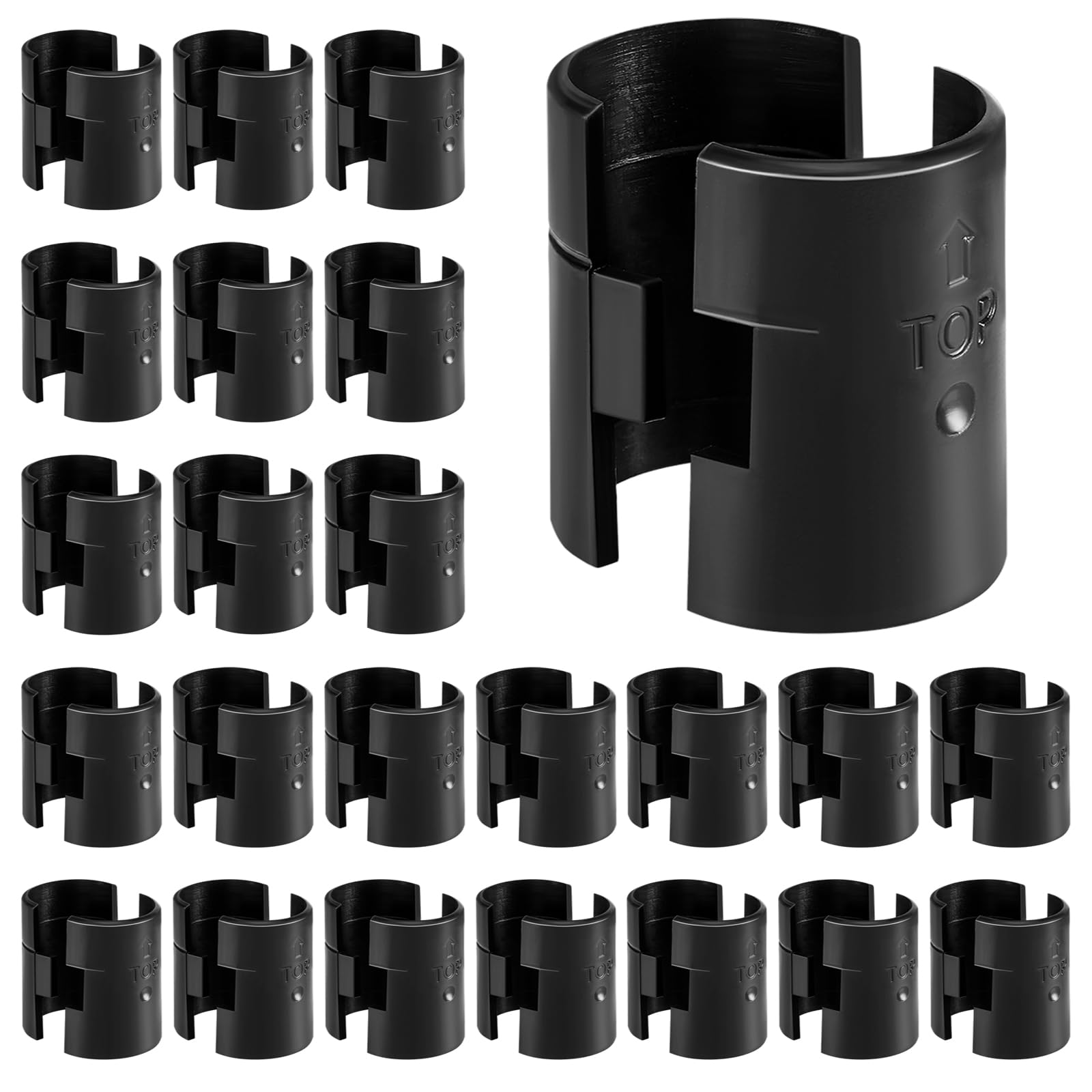 24 Pcs Wire Shelf Lock Clips for 1" Post - 12 Pairs of Shelving Sleeves Replacements, Plastic Post Shelving Parts for Stability and Layer Spacing Adjustment