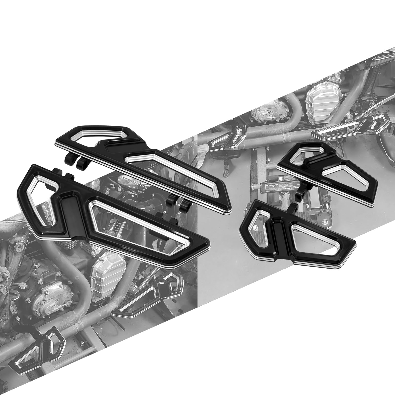 Motorcycle Floorboards Set Driver Front Footboards And Rear