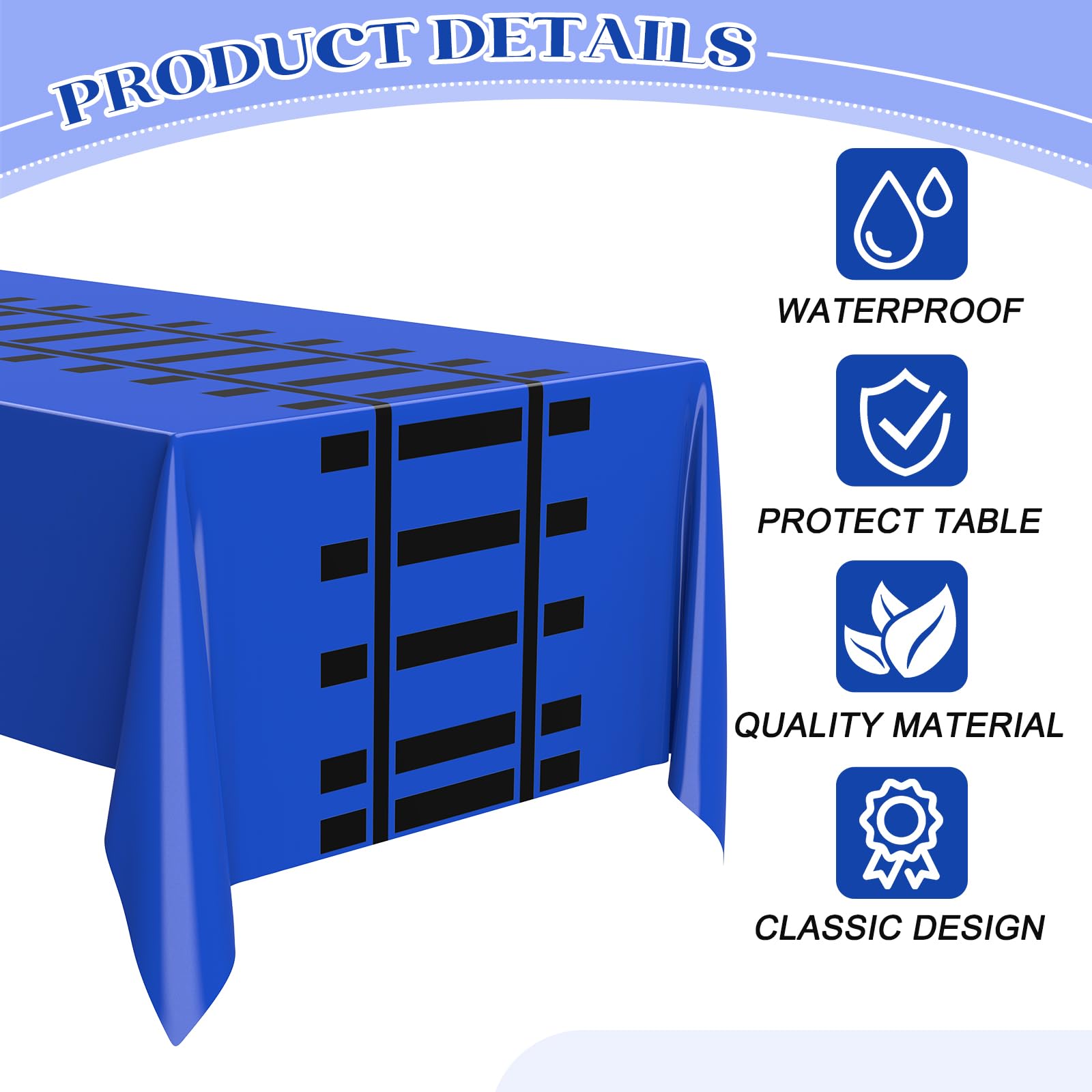 Adirasenotek 3-Pack Freight Train Party Tablecloths - 87x54 Inch Rectangular Plastic Disposable Covers For Kids' Birthday & Baby Showers - View #11