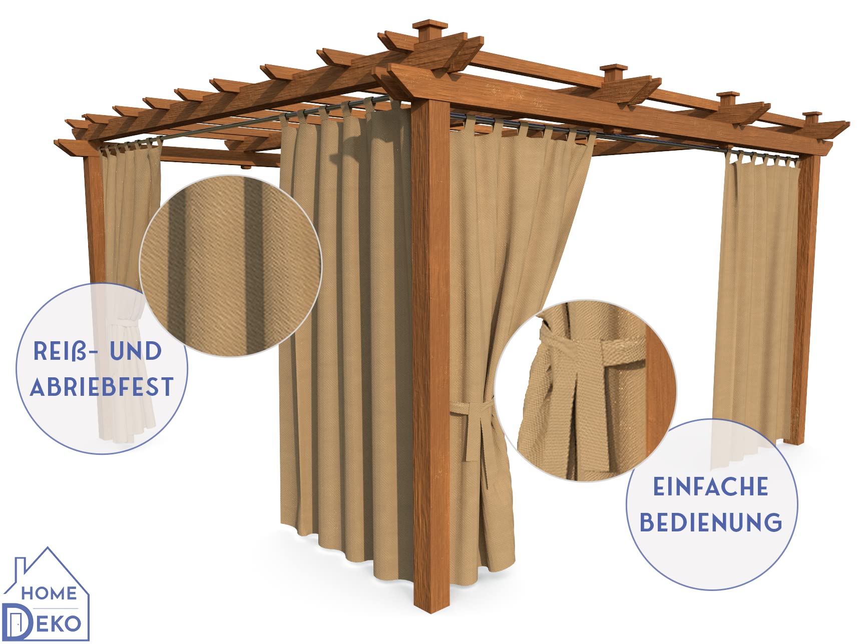 Tenda Da Giardino Impermeabile 220x155 Cm - 4 Pezzi Per Patio, Balcone E Gazebo | Grigio Chiaro - Foto 5