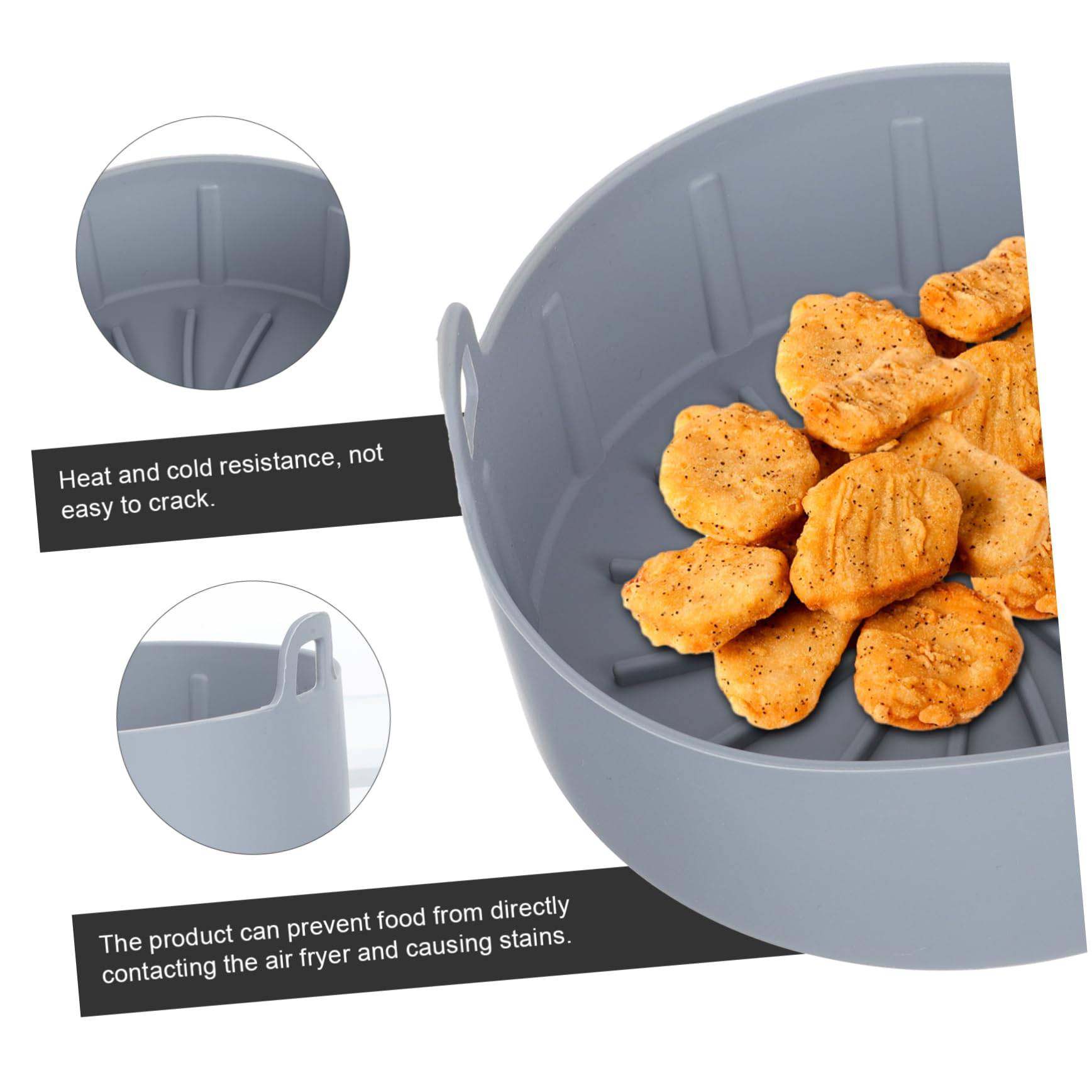 PRETYZOOM 2 Pezzi cuscinetto per friggitrice ad aria cucina accessori tappetini friggitrice ad aria libro di cucina piastra da forno in silicone cesto per arrostire Gel di silice