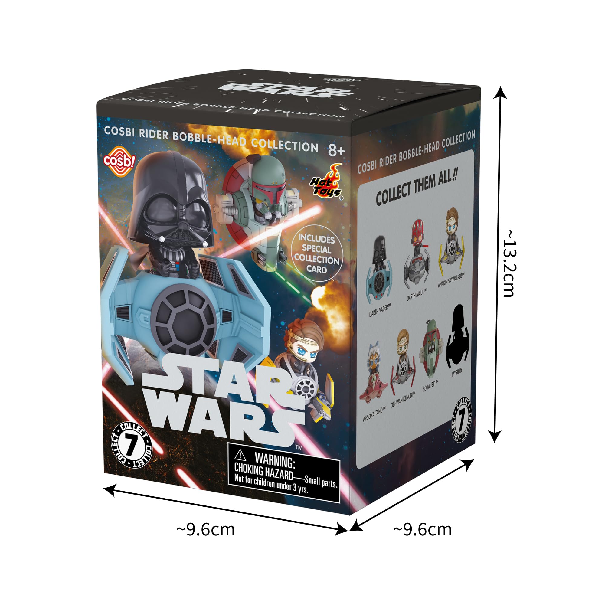 YuMe Star Wars Cosbi Rider Bobble Head Collection Series 1 | Blind Box mit 1 von 7 Mini Figuren, Sammelfigur mit Sammelkarte, Merch für Fans der Filme und Serien, 15438