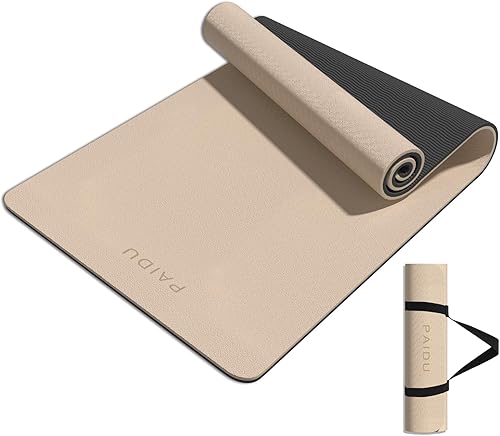 Yoga Mat 8mm Super Thick TPE Fitness Mat  SGS Certified  Non-Slip, Odorless & Tear-Resistant  Unisex with Strap  for Yoga, Pilates, Meditation &