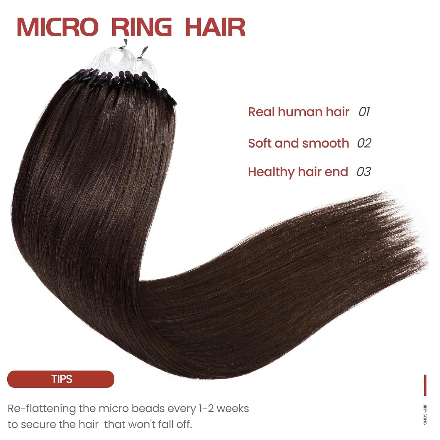 Micro Bead Hair Extensions Real Human Hair Dark Brown #2 Microlinks Extensions 50g 14 Inches Micro Hair Extensions Human Hair