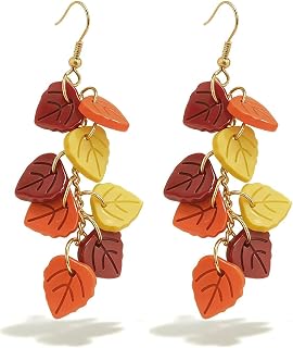 Fall Thanksgiving Earrings for Women Maple Leaf Pumpkin Candy Corn Earrings Thanksgiving Accessories Jewelry Gifts Fall Outfits for Women 2025