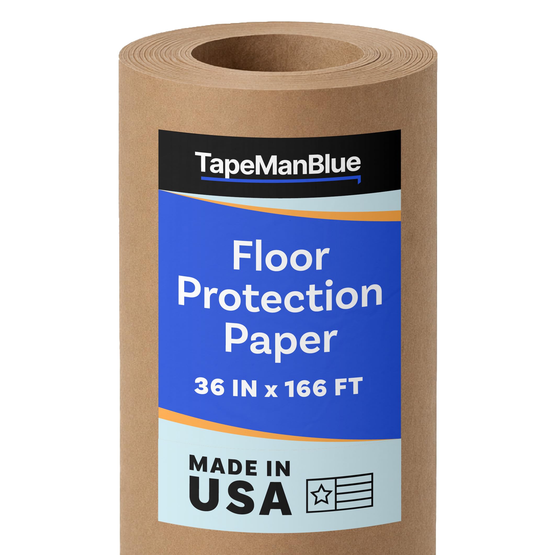 Papier ochronny podłogowy, rolka 91,4 cm x 50,6 m, wyprodukowano w USA, #69 brązowa rolka papieru pokrywającego kalafonię, 100% z recyklingu, gruba wykładzina podłogowa do malowania, przeprowadzki i