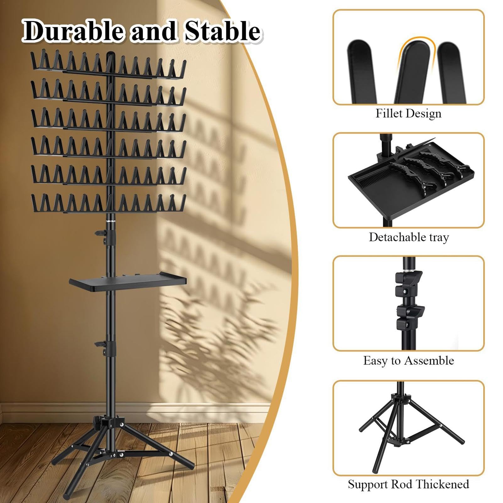 Braiding Hair Rack, stojak z przegrodami, przenośny stojak do dzielenia włosów, narzędzie do oplatania włosów, stojak dzielący do zaplatania, pleciony organizer, przenośny stojak do dzielenia włosów,