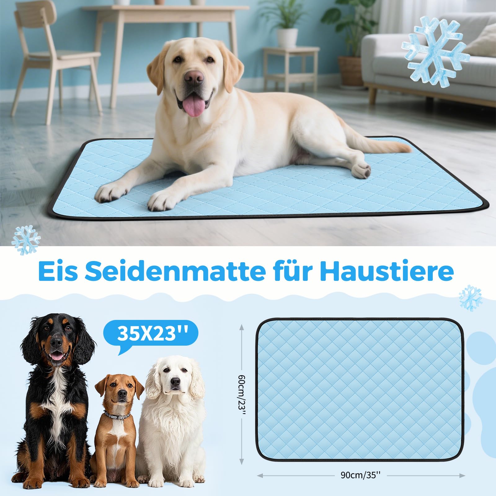 Kühlmatte für Hunde, Kühlmatte für Katzen Hundekühlmatte Selbstkühlend, Waschbar Kühldecke für Hunde Kühlmatte Sommer, rutschfeste Katzen Kühlmatte Bett Kühlkissen Hund