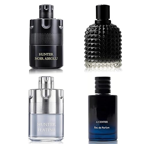 Colonia para Hombres Incluye Paquete de Variedad de 4 Perfumes Conjunto de Regalo - 3.4 Fl Oz Cada Uno Eau De Parfume Tabaco, Almizcle, Amaderado,