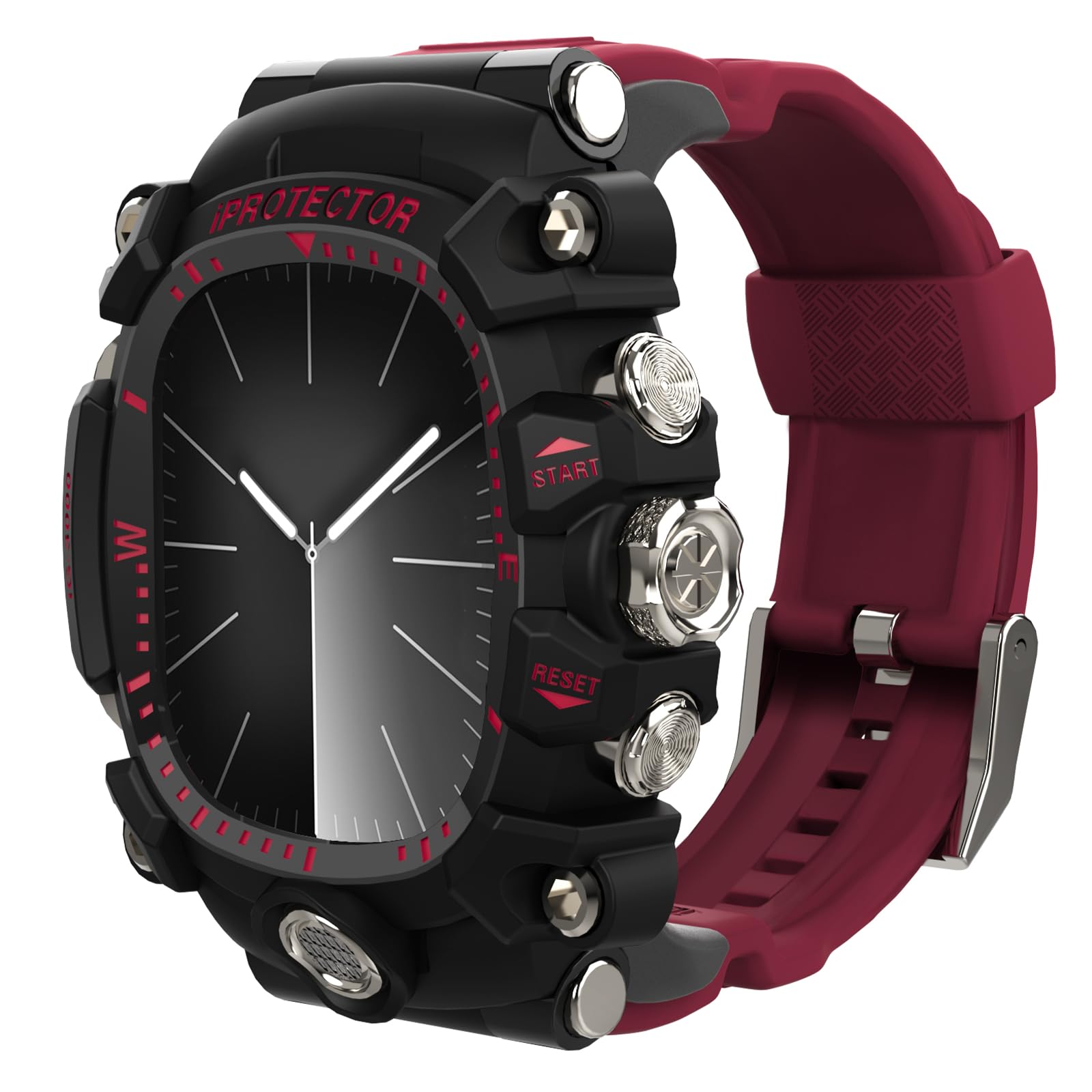 YiMingSun iG-3000 改良された時計ケース、Apple Watch 9 8 7 45mm 6 44mm メンズケース、保護カバー付き 丈夫なシリコンバンド保護ケー Amazon.co.jp: YiMingSun iG-3000 改良された時計ケース、Apple Watch