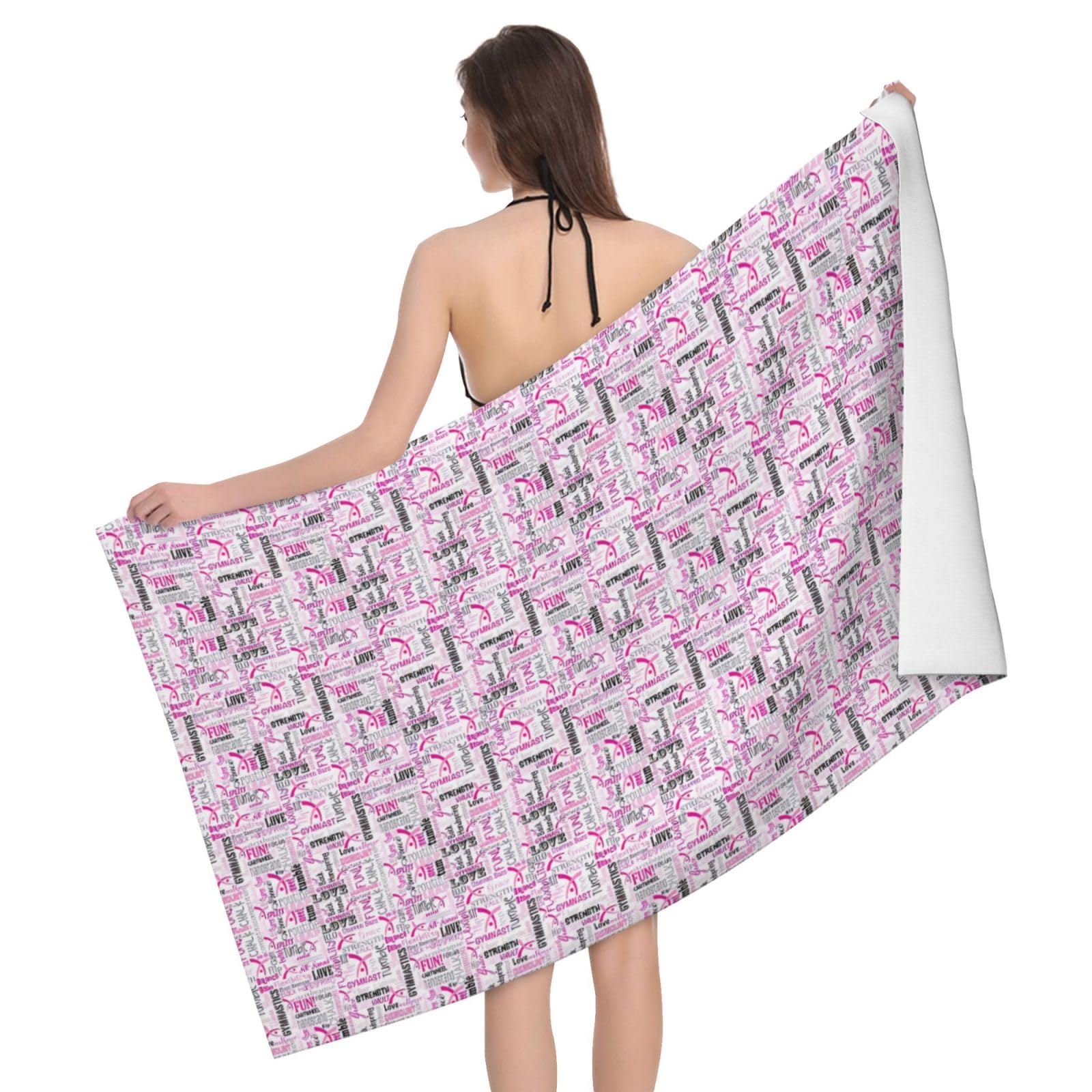 Gymnastics - Toallas de playa de gran tamaño con estampado rosa para adultos, de secado rápido, suaves, ligeras, regalo de viaje
