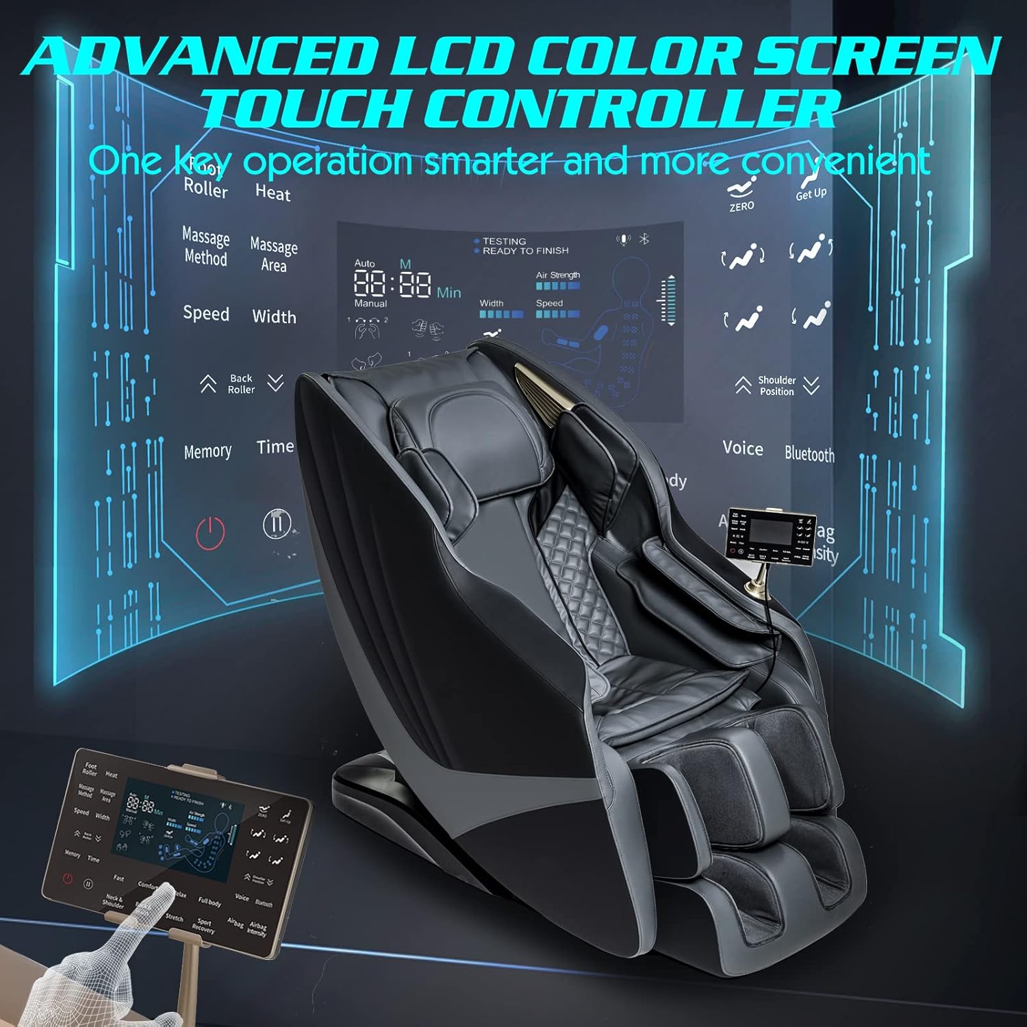 RelaxRelife Massage Chair Intelligent Full Body Massage Chair with Back Heat AI Voice Control Zero Gravity SL Track Recliner with Yoga Stretch (Black) : Beauty & Personal Care