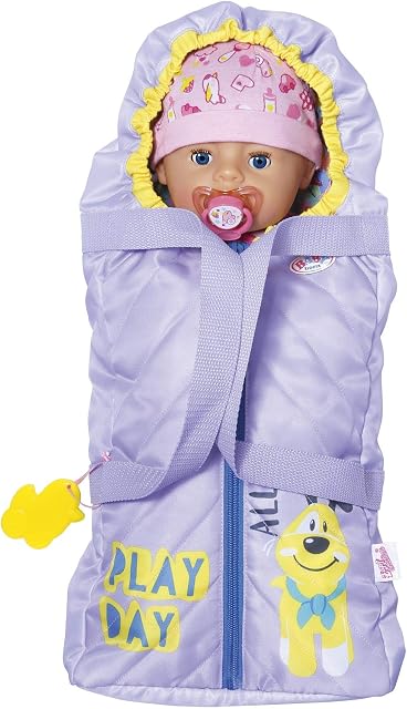 BABY born 2-in-1 Carrier for 43 cm Doll - Doubles As Sleeping Bag - Easy for Small Hands, Creative Play Promotes Empathy & Social Skills, For Toddlers 3 Years & Up