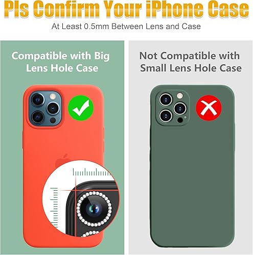 Miniatura 3 de AGVEE Protector de lente de cámara 3+3 para iPhone 15 Pro de 6.1 pulgadas  15 Pro Max de 6.7 pulgadas, anillo de metal brillante con purpurina 9H,