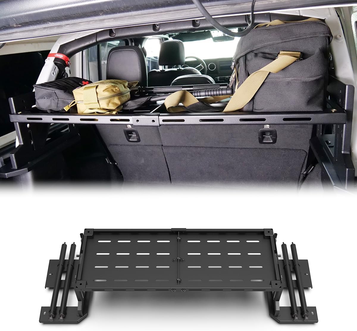 ROXX for Wrangler JL Rear Trunk Cargo Rack Luggage Basket Compatible with 2018-2026 Jeep Wrangler JL (Only Fits 4 Doors), Interior Cargo Carrier Storage Holder Shelf Tray Stand Hold up to 300 LBS